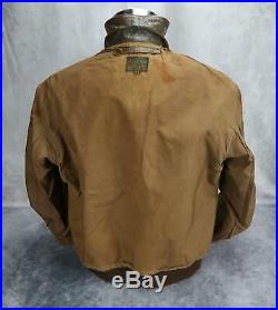 WW2 officer US Army Air Force Corp leather A2 bomber jacket USAF NAME group 42
