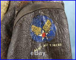 WW2 officer US Army Air Force Corp leather D1 bomber jacket USAF DAKOTA QUEEN