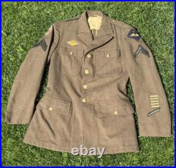 WWII 1942 Named US Army Air Forces Service Coat 38R Wool Serge 13th AAF Corporal