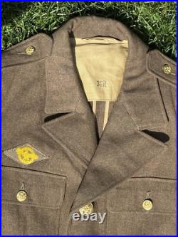 WWII 1942 Named US Army Air Forces Service Coat 38R Wool Serge 13th AAF Corporal