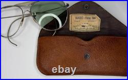 WWII 1945 US Army Air Forces AN6531-1 Aviator Sunglasses AO Case As-Is