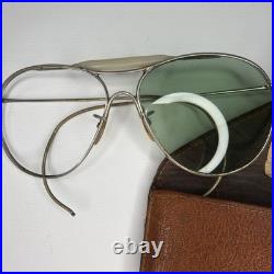 WWII 1945 US Army Air Forces AN6531-1 Aviator Sunglasses AO Case As-Is