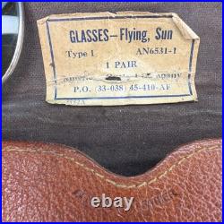 WWII 1945 US Army Air Forces AN6531-1 Aviator Sunglasses AO Case As-Is