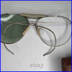 WWII 1945 US Army Air Forces AN6531-1 Aviator Sunglasses AO Case As-Is
