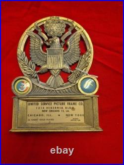 WWII-1950s US Army Air Force 3rd Commemorative Original Plaque 24 Karat