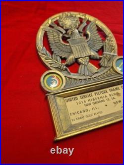 WWII-1950s US Army Air Force 3rd Commemorative Original Plaque 24 Karat