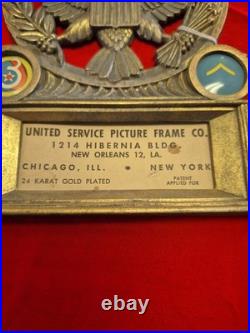 WWII-1950s US Army Air Force 3rd Commemorative Original Plaque 24 Karat