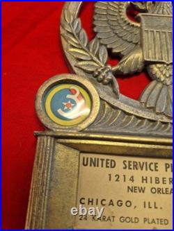 WWII-1950s US Army Air Force 3rd Commemorative Original Plaque 24 Karat