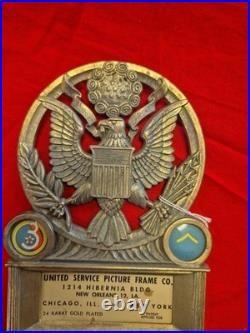 WWII-1950s US Army Air Force 3rd Commemorative Original Plaque 24 Karat