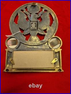 WWII-1950s US Army Air Force 3rd Commemorative Original Plaque 24 Karat