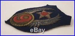 WWII 9th Air Force Bullion Patch US Army Air Corps Wool Felt Original 3.5