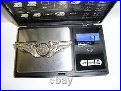 WWII Aircrew Wings USAAF Eagle US Army Air Force Military Sterling Silver 3 Inch