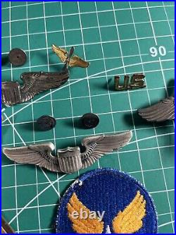 WWII Army Air Corps Pilot Grouping Air Force Service Command Patches Wings