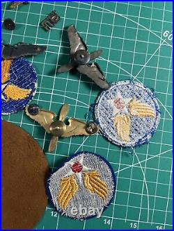 WWII Army Air Corps Pilot Grouping Air Force Service Command Patches Wings