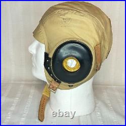 WWII Army Air Forces Summer Pilot Helmet/Cap Spec. AN-H-15 Bates Shoe Co. GREAT