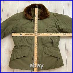 WWII Eddie Bauer B-9 US ARMY Air Force Quilted Fur Collar Down Size 38 Coat ODOR
