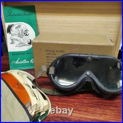 WWII Era Rochester Optical U. S. Army Air Force B-8 Flying Goggles, Lenses & Box