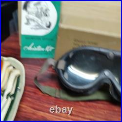 WWII Era Rochester Optical U. S. Army Air Force B-8 Flying Goggles, Lenses & Box