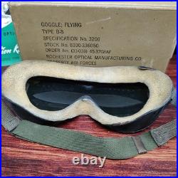 WWII Era Rochester Optical U. S. Army Air Force B-8 Flying Goggles, Lenses & Box