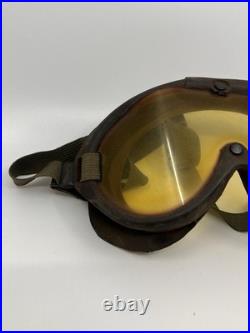 WWII M-1944 US Army Air Forces American Optical Co Sun Wind Dust Aviator Goggles
