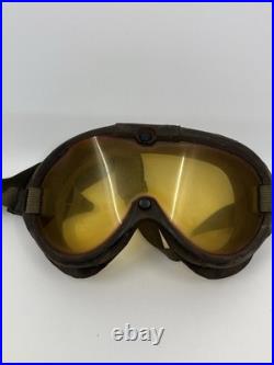 WWII M-1944 US Army Air Forces American Optical Co Sun Wind Dust Aviator Goggles