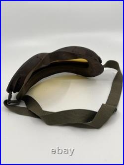 WWII M-1944 US Army Air Forces American Optical Co Sun Wind Dust Aviator Goggles