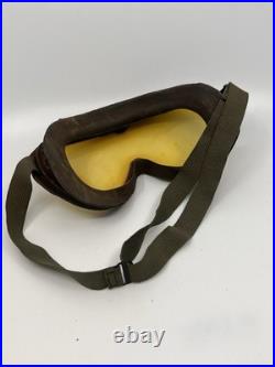 WWII M-1944 US Army Air Forces American Optical Co Sun Wind Dust Aviator Goggles