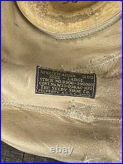 WWII Named Commander Air Force US Army A-11 Leather Selby Shoe Pilot Helmet Lg