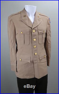 WWII Officer soldier dress uniform jacket USAF summer tan US Army Air force Corp