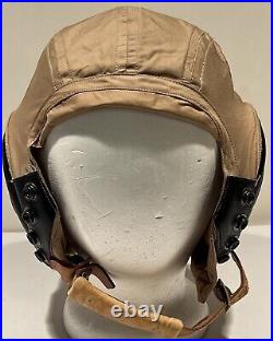 WWII Original US Army Air Forces Pilot Helmet Type AN-H-15 Large Bates Shoe Co