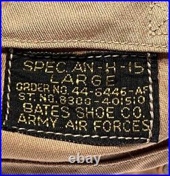 WWII Original US Army Air Forces Pilot Helmet Type AN-H-15 Large Bates Shoe Co