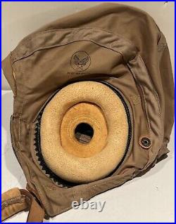 WWII Original US Army Air Forces Pilot Helmet Type AN-H-15 Large Bates Shoe Co