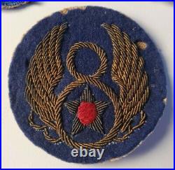 WWII U. S. ARMY AIR CORPS 8th AIR FORCE SHOULDER PATCH BULLION ENGLAND WORLD WAR