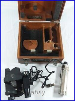 WWII U. S. Air Force Army Property A-10 A ANSCO Sextant with Wood Case