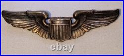 WWII U. S. Army Air Force Corps Sterling Silver Pilot Wings Badge