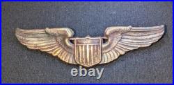 WWII U. S. Army Air Force Corps Sterling Silver Pilot Wings Badge