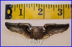 WWII U. S. Army Air Force Corps Sterling Silver Pilot Wings Badge