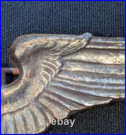 WWII U. S. Army Air Force Corps Sterling Silver Pilot Wings Badge