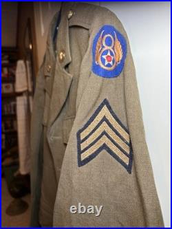 WWII U. S. Army Air Forces Sergeant Wool Service Coat 8th Air Force Patch, USAA WWII U. S. Army Air Forces Sergeant Wool Service Coat 8th Air Force Patch, USAA