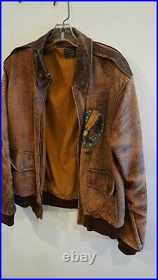 WWII U. S Army Airforce Officer Leather Bomber Jacket
