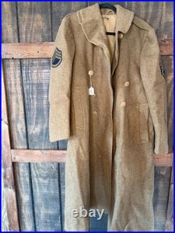 WWII U. S. Army Enlisted Mans Wool Overcoat 36R Olive Drab US Army Air Force