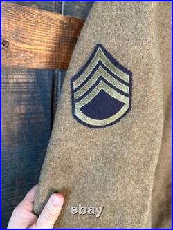 WWII U. S. Army Enlisted Mans Wool Overcoat 36R Olive Drab US Army Air Force
