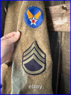 WWII U. S. Army Enlisted Mans Wool Overcoat 36R Olive Drab US Army Air Force
