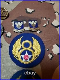 WWII US 8th Army Air Force Radioman Grouping with Theater Made Insignia