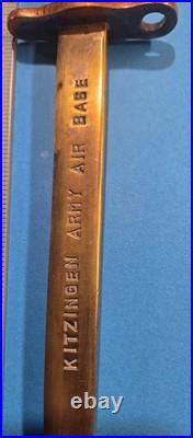 WWII US 9th Army Air Force Kitzingen Base Letter Opener Faye Waggoner