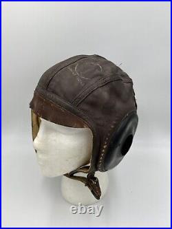WWII US AAF Army Air Force Type A-11 Leather Flying Helmet M Mondl MFG Co Vtg