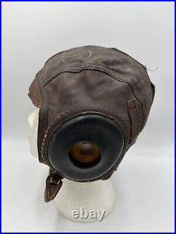 WWII US AAF Army Air Force Type A-11 Leather Flying Helmet M Mondl MFG Co Vtg