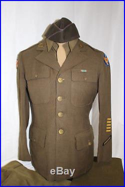 WWII US ARMY AIR FORCE 1st AAF & CBI DRESS UNIFORM NAMED GROUPING