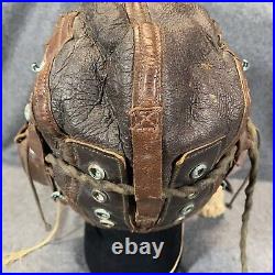WWII US ARMY AIR FORCE TYPE B-5 PILOTS LEATHER FLYING HELMET AVIATOR With COMS