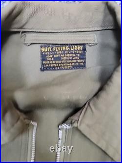 WWII US ARMY AIR FORCE USAAF TYPE L-1 FLYING LIGHT GABARDINE FLIGHT SUIT Medium